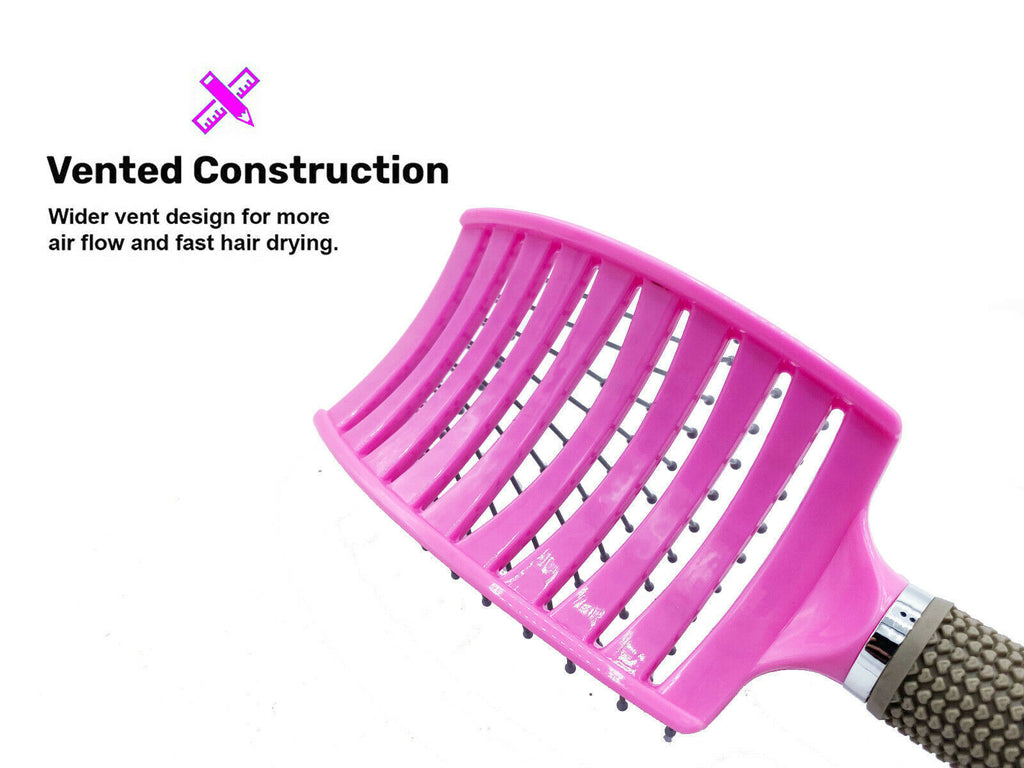 Anti Static Bending Nylon Women's Wet Curly Tangled Hair Brush Styling Tool