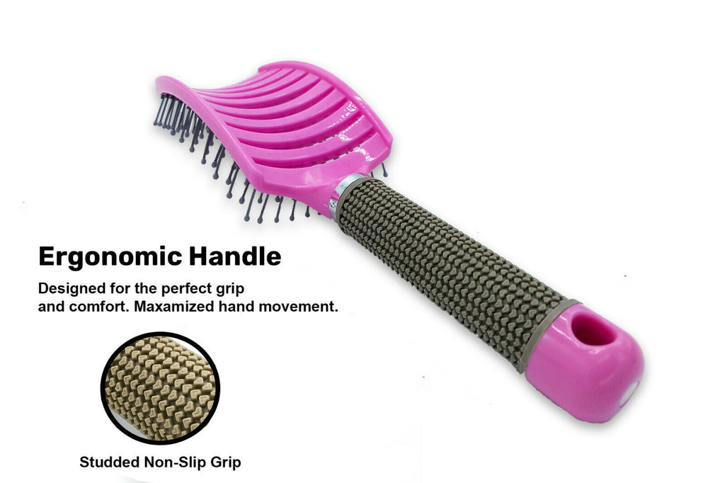 Anti Static Bending Nylon Women's Wet Curly Tangled Hair Brush Styling Tool