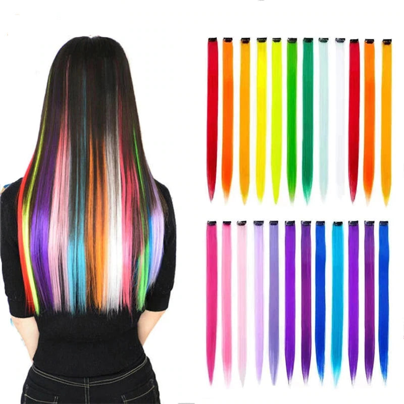 Synthetic 55Colors Straight Hair Extension Clip