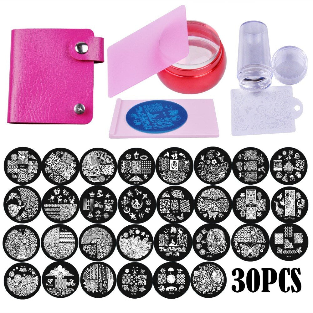 Nail Art Plates Stamp Stainless Steel Nail Print Stencil Tools - magsofter