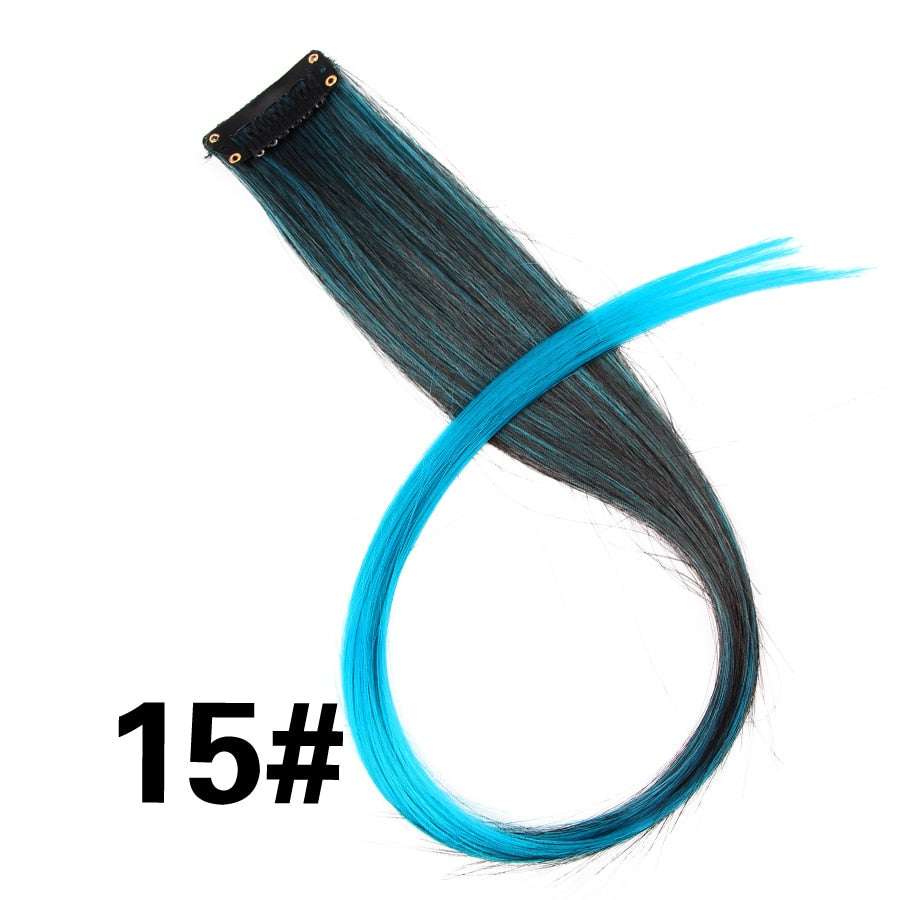 Synthetic 55Colors Straight Hair Extension Clip - magsofter