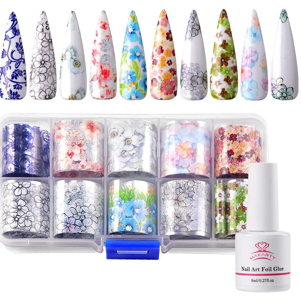 Nail Art Foil Glue Gel with Starry Sky Star Foil Stickers - magsofter