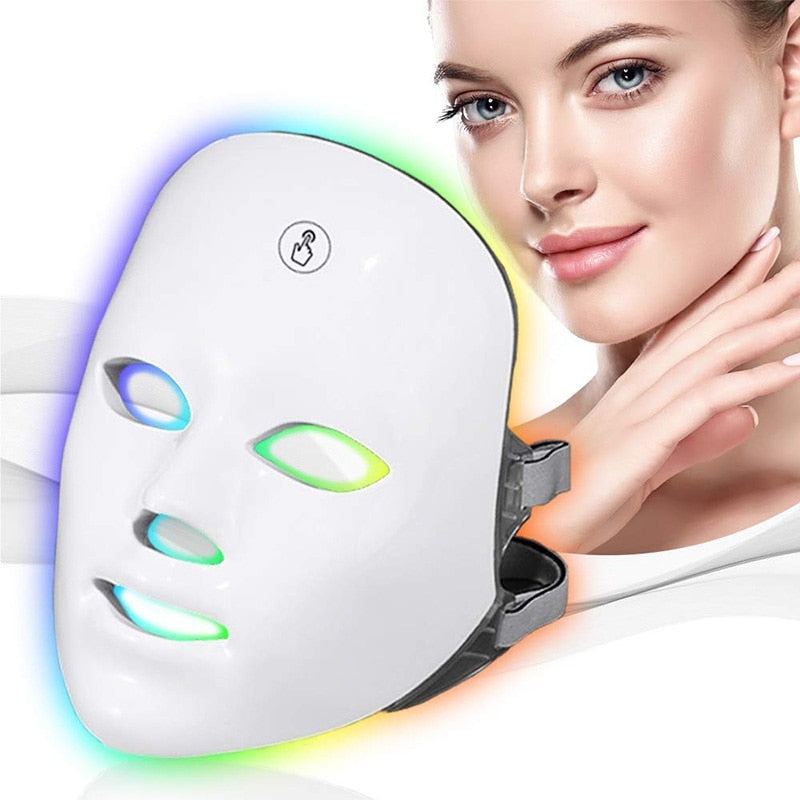 Wireless Led Face Mask Light Therapy | Photon 7 Colors Facial Mask - magsofter