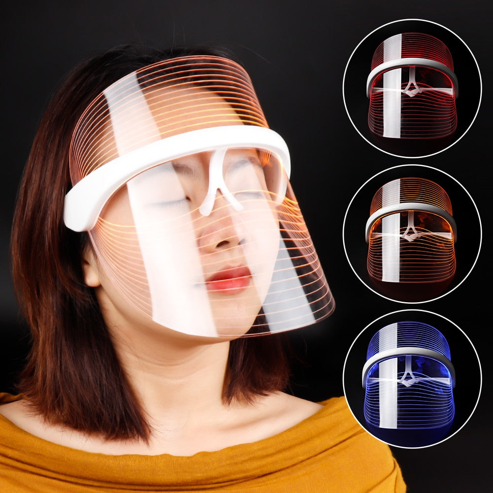 3 Colors LED Light Therapy Photon Face Mask - magsofter