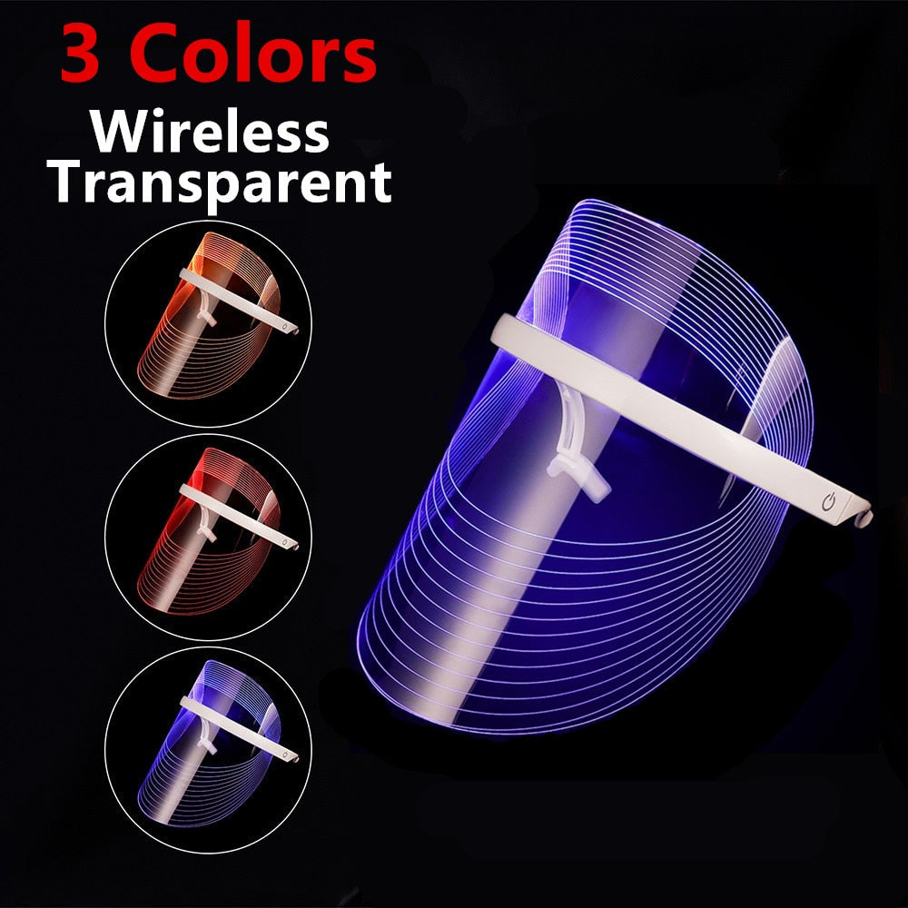 3 Colors LED Light Therapy Photon Face Mask - magsofter