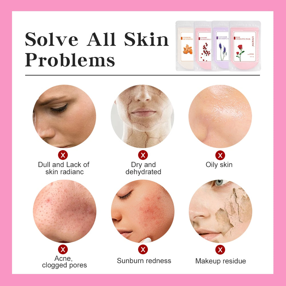 100g Soft Jelly Mask Powder Face Skin Care Whitening Moisturizing Rose Collagen Peel - magsofter